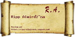 Ripp Almiréna névjegykártya